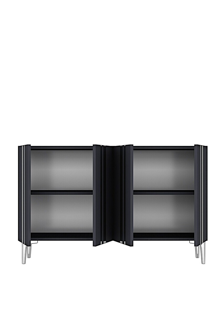Consola, Hanah Home, Mia 120, 120x75x32 cm, Antracit / Argintiu — imaginea 4