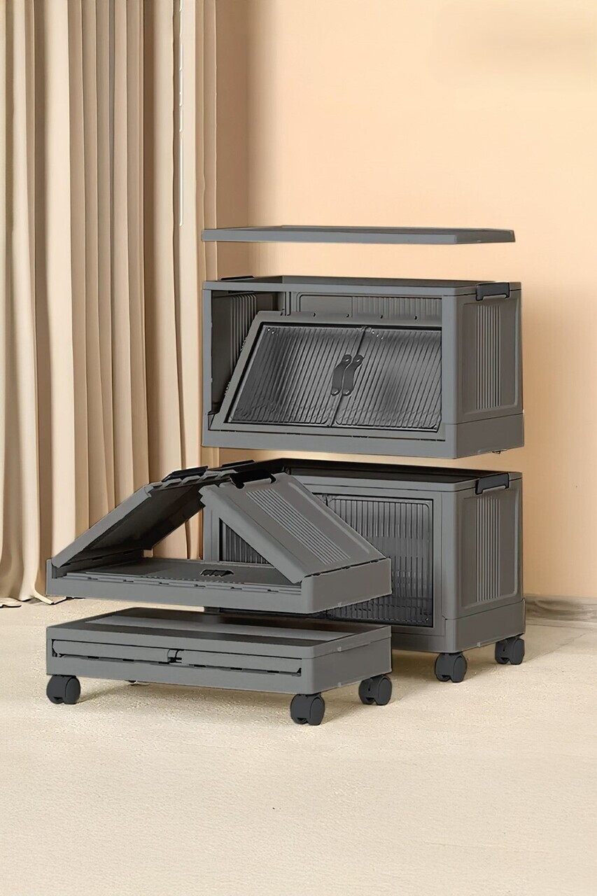 Dulap multifunctional, Hanah Home, Lavine 67, 32x67x56 cm, PLASTIC, Antracit — imaginea 2