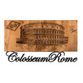 Decoratiune de perete, Colosseum, lemn/metal, 58 x 33 cm, negru/maro