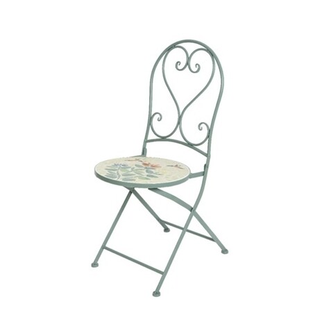 Scaun pentru gradina Panama Mosaic, Decoris, 47x39x94 cm, verde