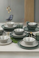 Serviciu de masa, Keramika, 275KRM1702, Ceramica , Nu absoarbe apa, Verde/Alb