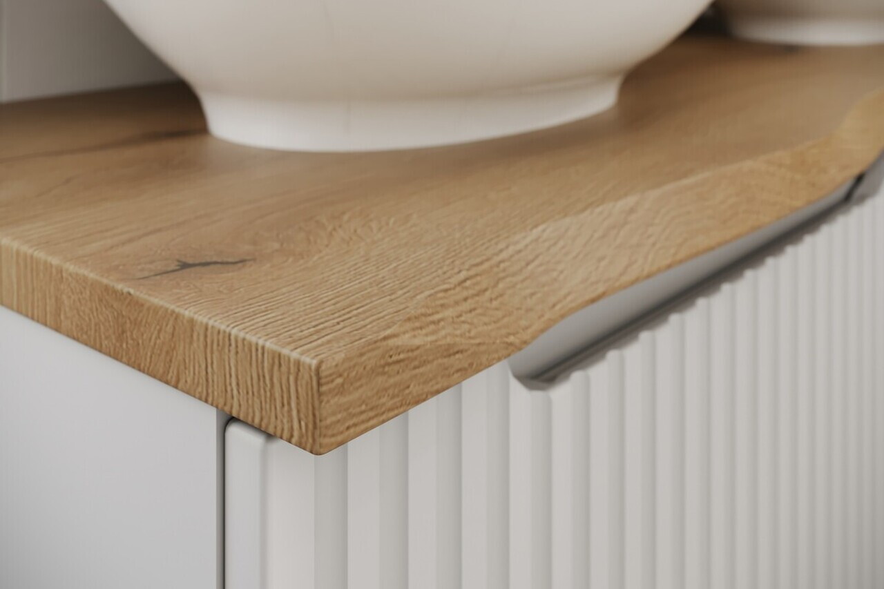 Set mobilier baie Nova Coast Evoke Oak 80 cm, dulap inalt si masca lavoar, Comad, MDF/PAL, stejar - view 3