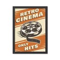 Tablou decorativ, Retro Cinema 3 (55 x 75), MDF , Polistiren, Multicolor
