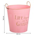 Ghiveci Garden Life, Creaciones Meng, 20x12 cm, metal galvanizat, roz