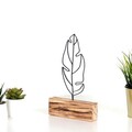 Decoratiune, Feather Mini, 17x30x3.5 cm, Metal, Negru
