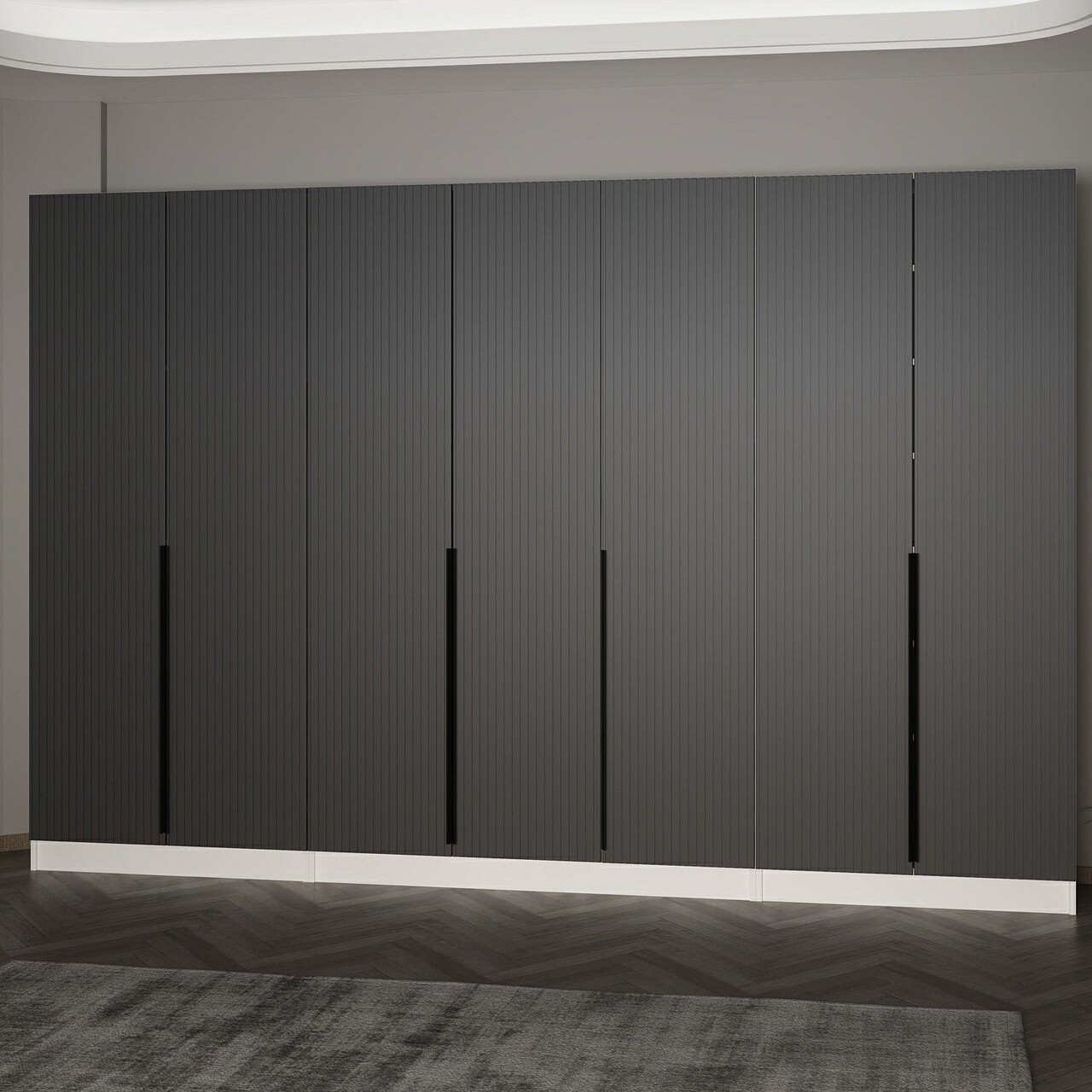 Cuier de perete, Minerva, Noah, 315x210x35 cm, PAL, Antracit - 2 | YEO