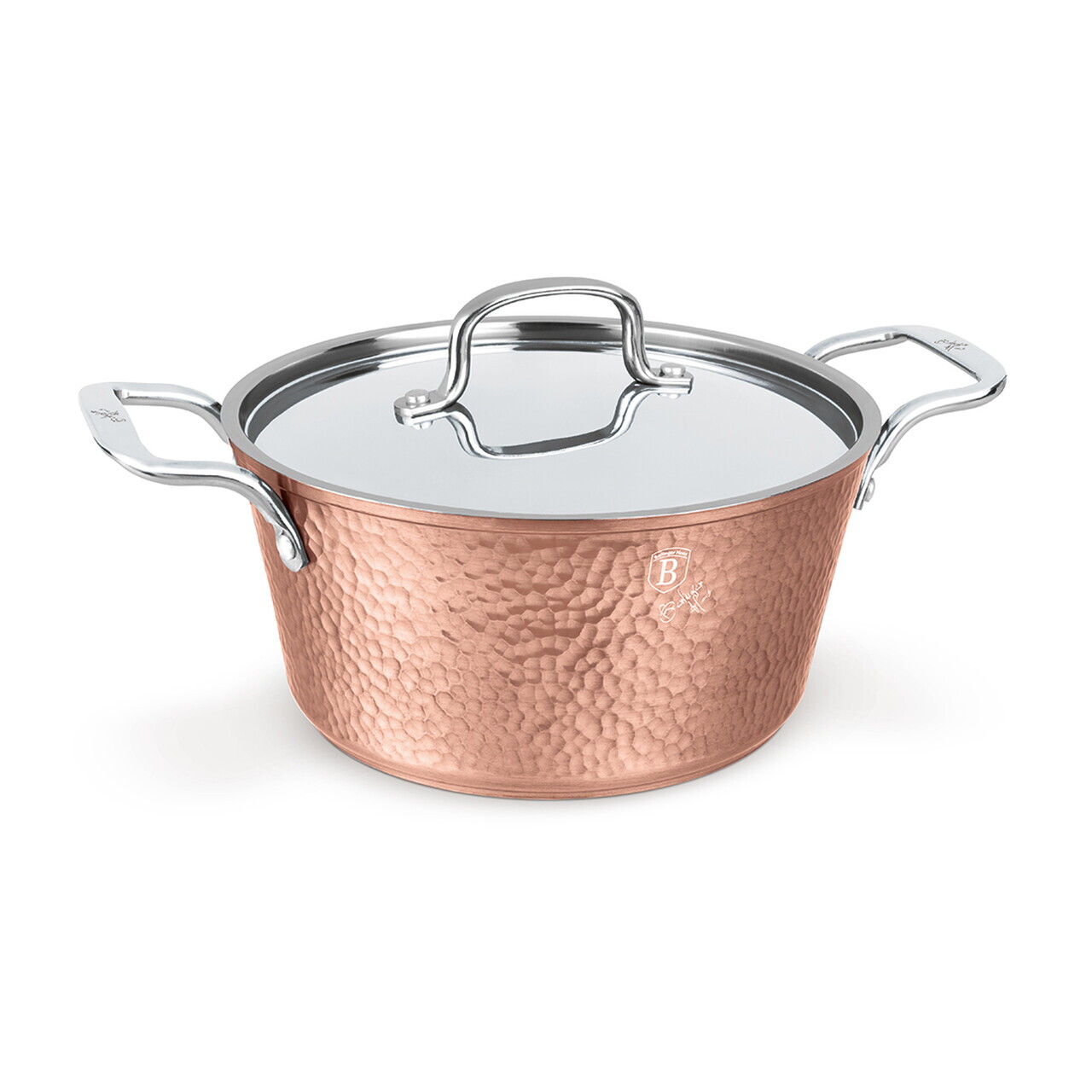 Oala cu capac Berlinger Haus, Hammered Copper, 24 cm, 4.1 L, aluminiu forjat, cupru - view 5