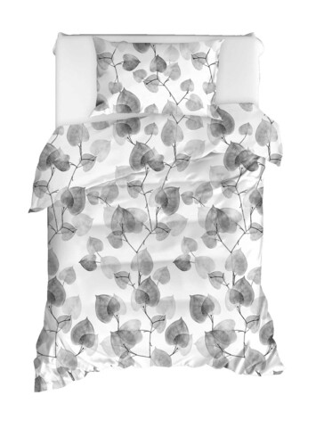 Set lenjerie de pat pentru o persoana 2 piese, colin - grey, enlora home, bumbac ranforce