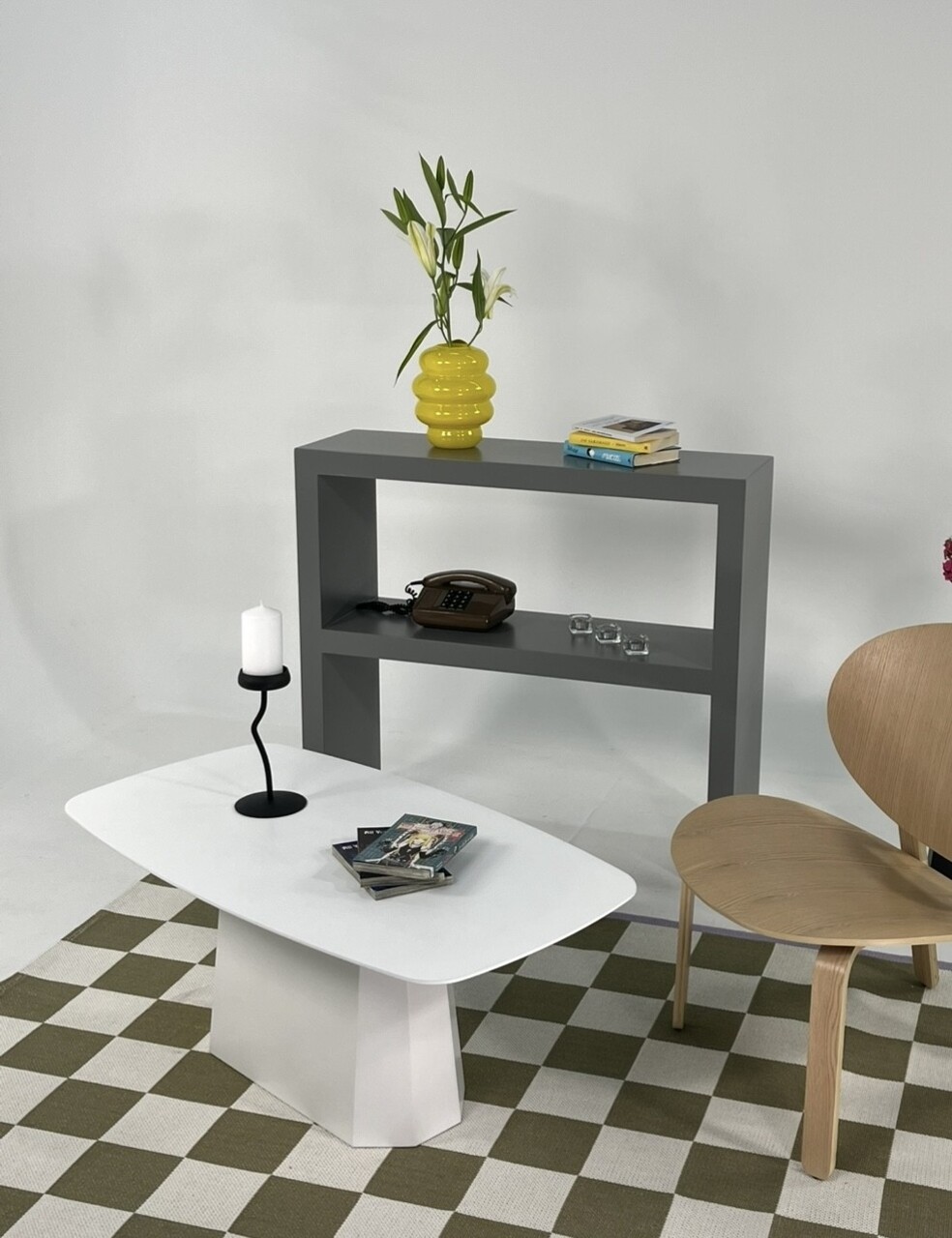 Masuta de cafea, Rotexa, Lilyum Large, 100x42x54 cm, Alb