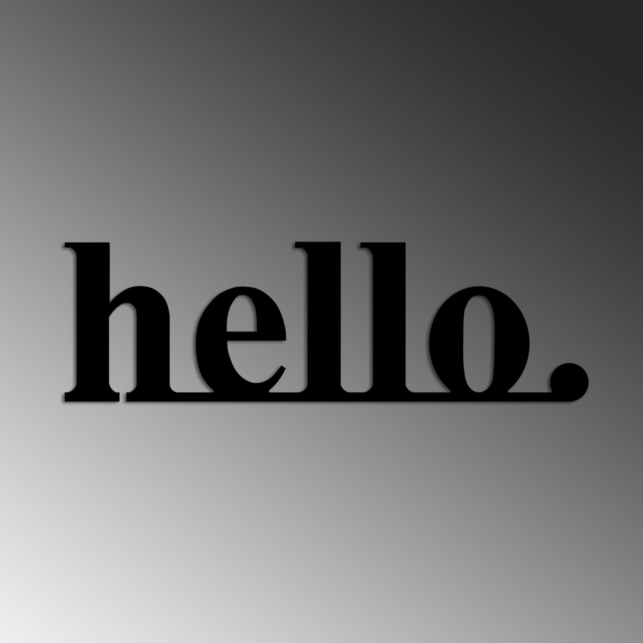 Decoratiune de perete, Hello, 70 x 21 cm, Negru - view 4