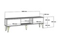 Comoda TV, Olivia, Ponny, 180x44.6x29.6 cm, PAL , Alb/Auriu