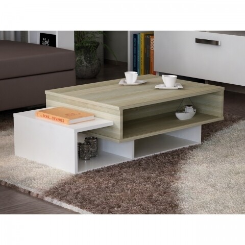 Masuta pentru living, Wooden Art, Tab White Cordoba, 105x32x60 cm Masute living
