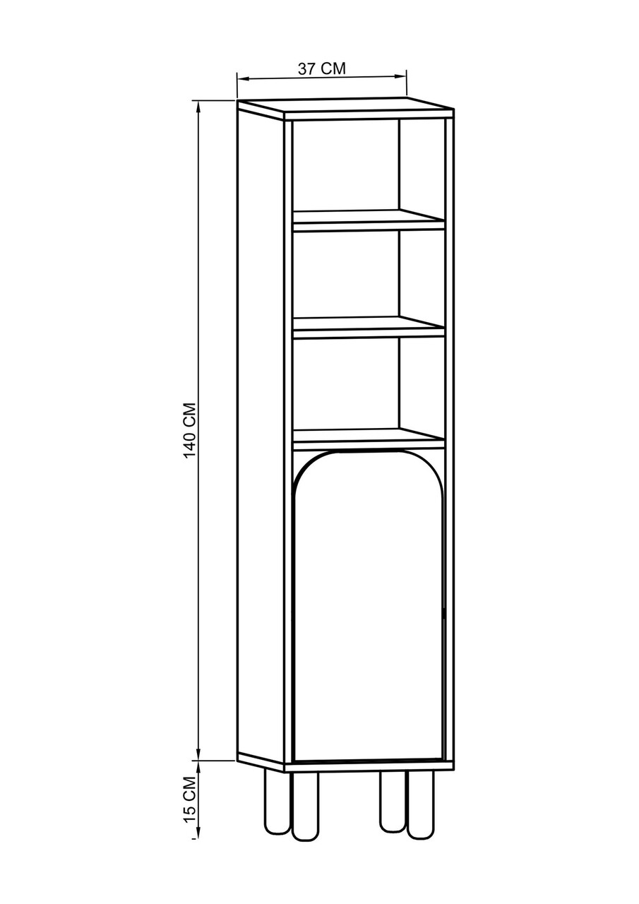 Dulap multifunctional, Hanah Home, Parma 1, 37x155x40 cm, PAL, Alb