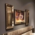 Set tablou si 2 oglinzi decorative T804, Neostill, sticla temperata, 50 x 70 cm/30 x 70 cm