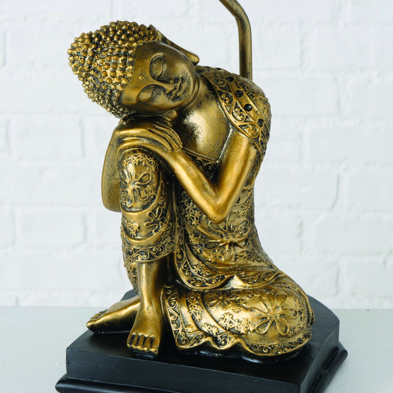 Lampa De Masa Buddha, Boltze, 24x48 Cm, 1 X E27, 40W, Polirasina, Auriu