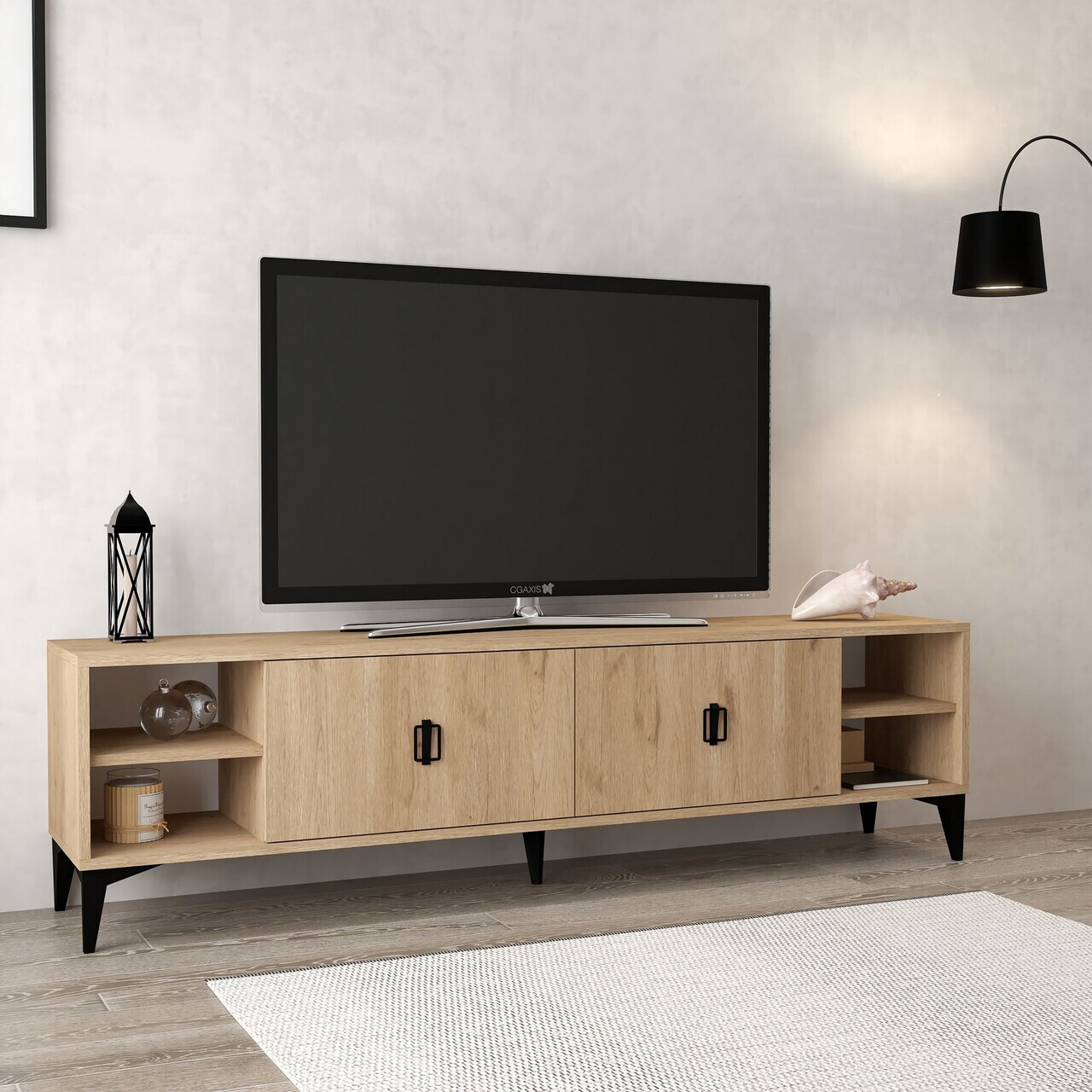 Comoda TV, Hanah Home, Deren 3807, 150x47x35 cm, PAL, Maro — imaginea 4