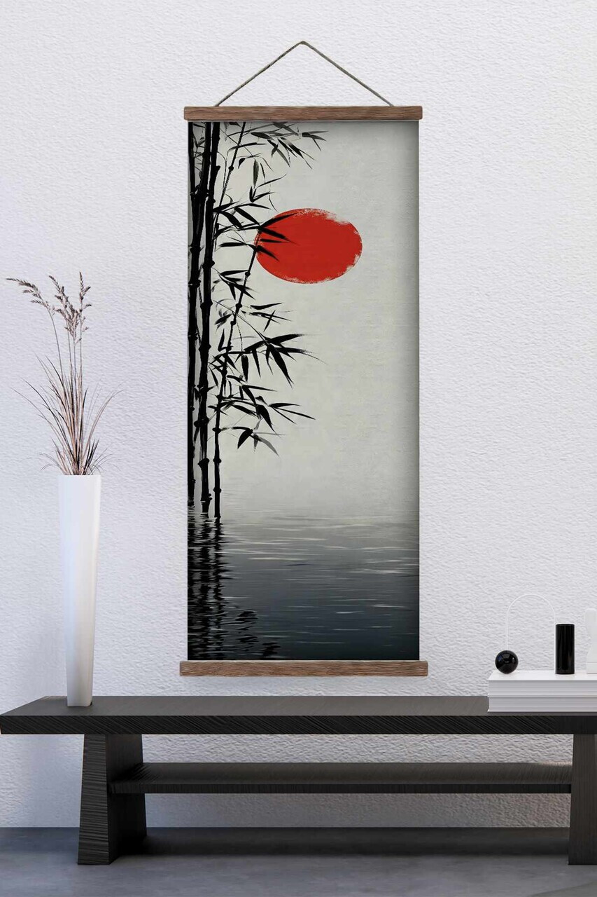 Tablou decorativ, ARTJPNPSTRDK11, Lemn masiv, Pictura pe canvas, Multicolor