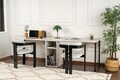 Birou, Nordure, Twin Study Desk, 240x74x60 cm, Frezie / Marmură / Negru