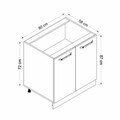 Dulap pentru bucatarie, Hanah Home, Minar, 80x87x58 cm, Alb / Dore