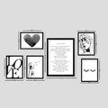 Set 6 tablouri decorative, SET_084, Lulu, 24x29 cm/24x44 cm, plastic