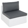 Element central, Miami, L.73.5 l.83 H.65, aluminiu, alb/gri