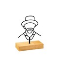 Decoratiune, Vincent, 21x8x17 cm, Metal, Lemn/Negru