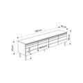 Comoda TV, Decortie, Arya, 180 x 50 x 36 cm, pal melaminat, alb