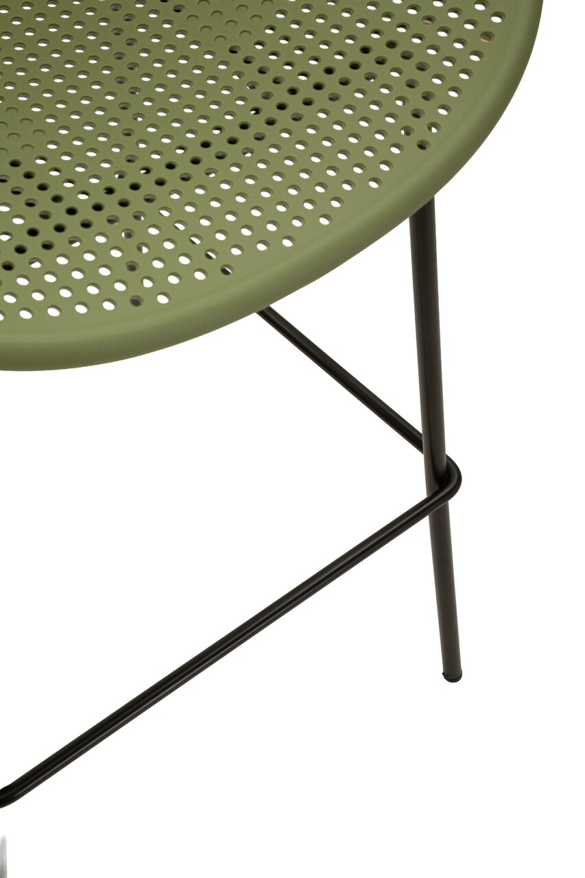 Set 2 scaune de bar, Mauro Ferretti, Ibiza, 50x50x98 cm, utilizare interior / exterior,  plastic/metal, verde/negru - view 4