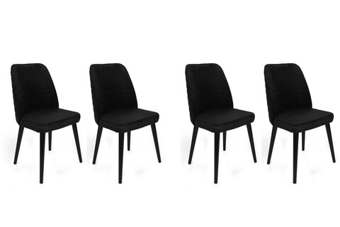 Set scaune 4 piese, Nmobb, Tutku-311 V4, Metal, Negru