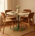 Masa dining Stockholm, Mauro Ferretti, 120x120x76 cm, MDF/fier, verde