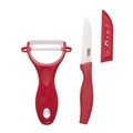 Set cutit si curatator legume, Cook in style, Vanora, ceramica, rosu