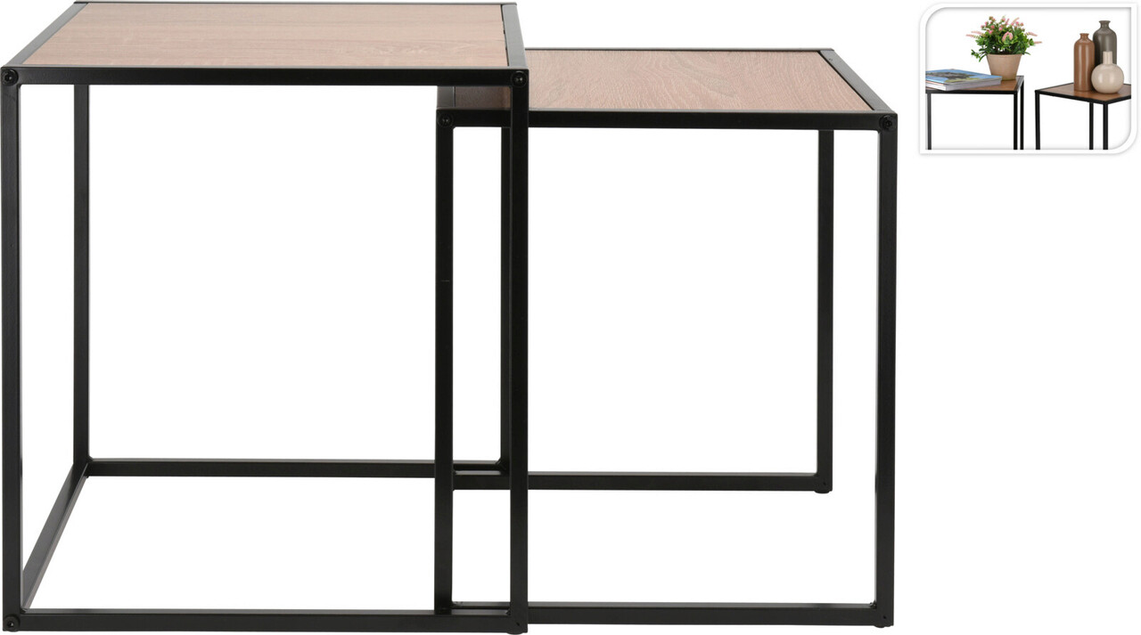Set 2 masute Excellent Houseware, 30x30x34 cm/ 34x34x37 cm, metal - 1 | YEO