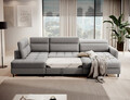 Coltar extensibil dreapta 4 locuri ELTAP, RT-03MAN, Berrto, 306x165x100 cm, lemn/poliester, gri inchis