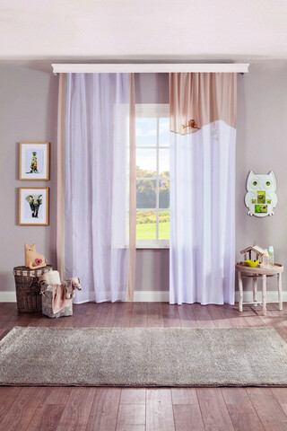 Perdea, Natura Baby Curtain (140×260 Cm), Çilek, Poliester Çilek