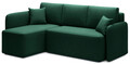 Coltar extensibil stanga 3 locuri ELTAP, Hadson, 206x150x89 cm, lemn/poliester, verde inchis