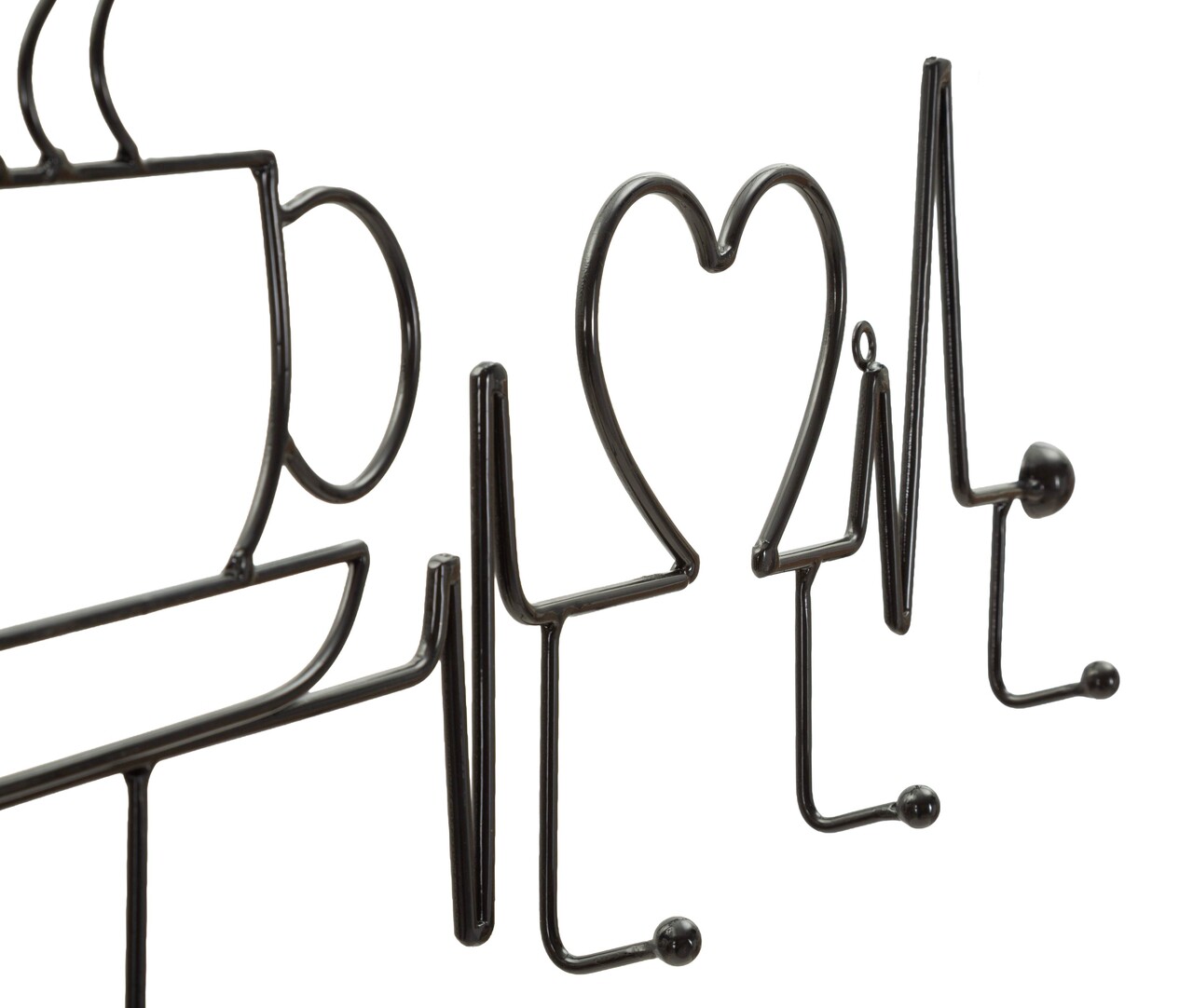 Cuier de perete, Mauro Ferretti, Breakfast, 60x3.8x26.7 cm, metal, negru - imagine 4