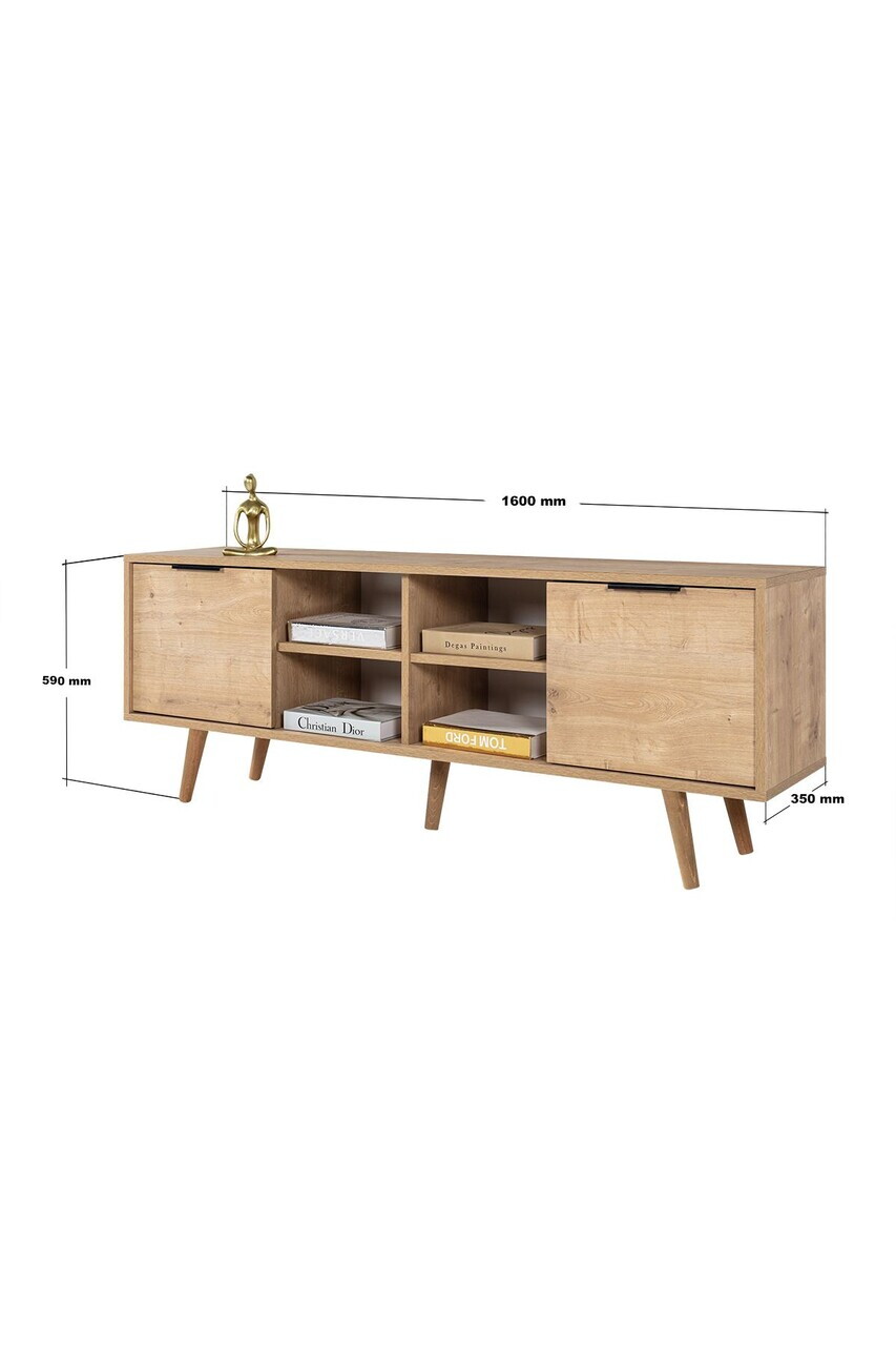 Comoda TV, Hanah Home, Sina 3622, 160x59x35 cm, PAL, Maro — imaginea 7