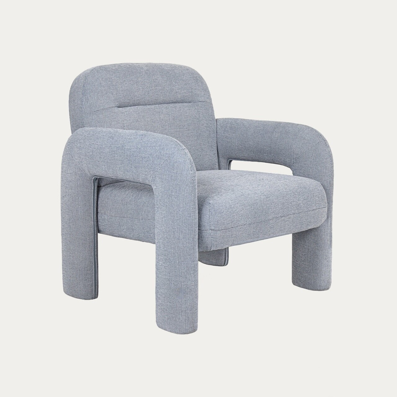 Fotoliu Alviro, Homla, 78x76x81 cm, MDF/poliester, albastru deschis — imaginea 2