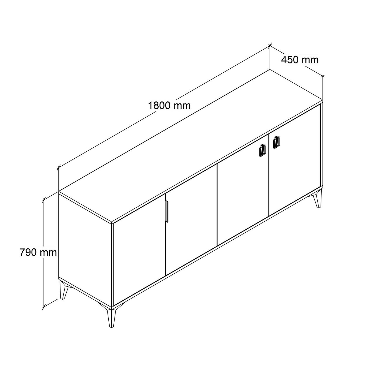 Consola, Hanah Home, Deren 4006, 180x78x44 cm, PAL, Maro — imaginea 5