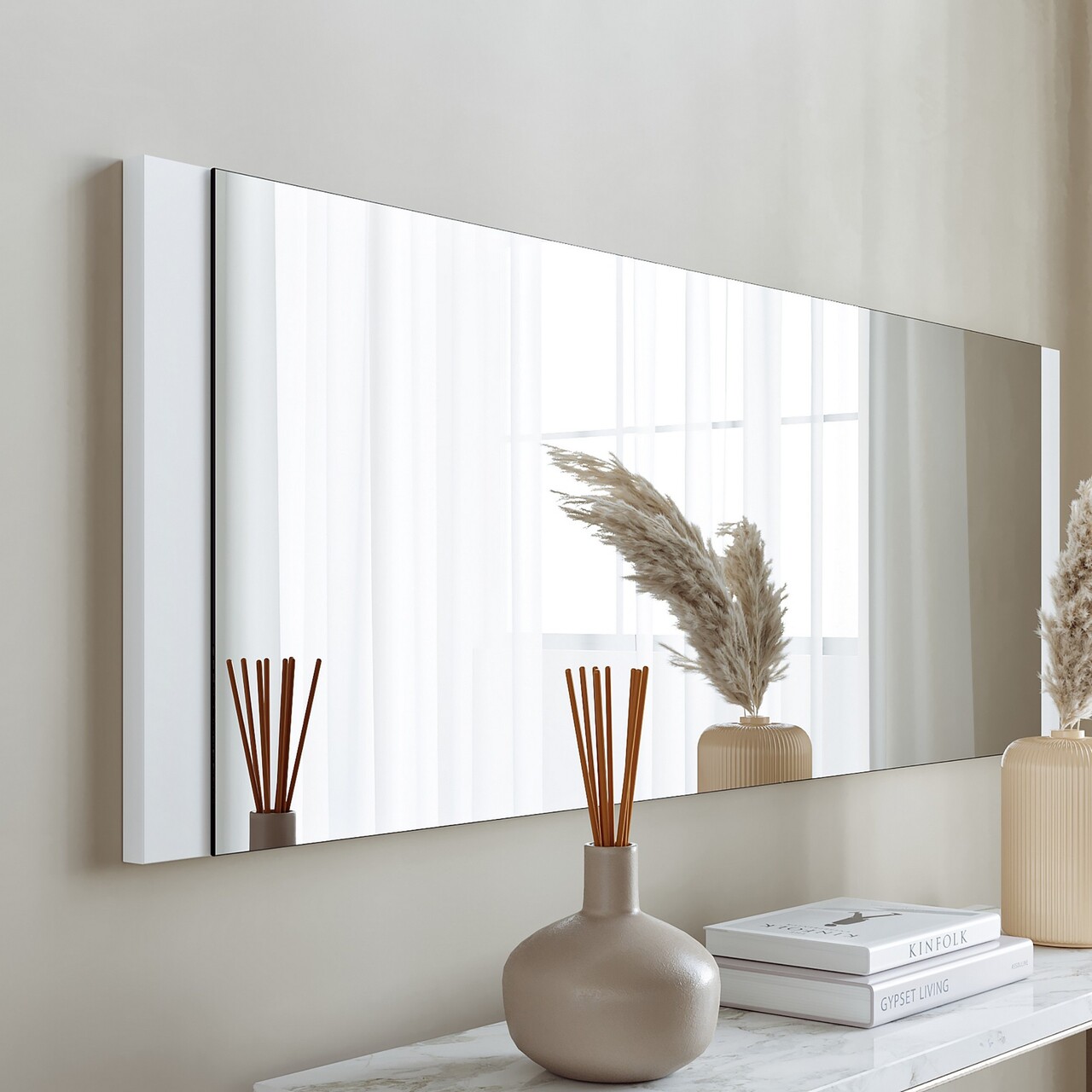 Oglinda Decorativa Aynas, Neostill, 120x40 Cm, Alb