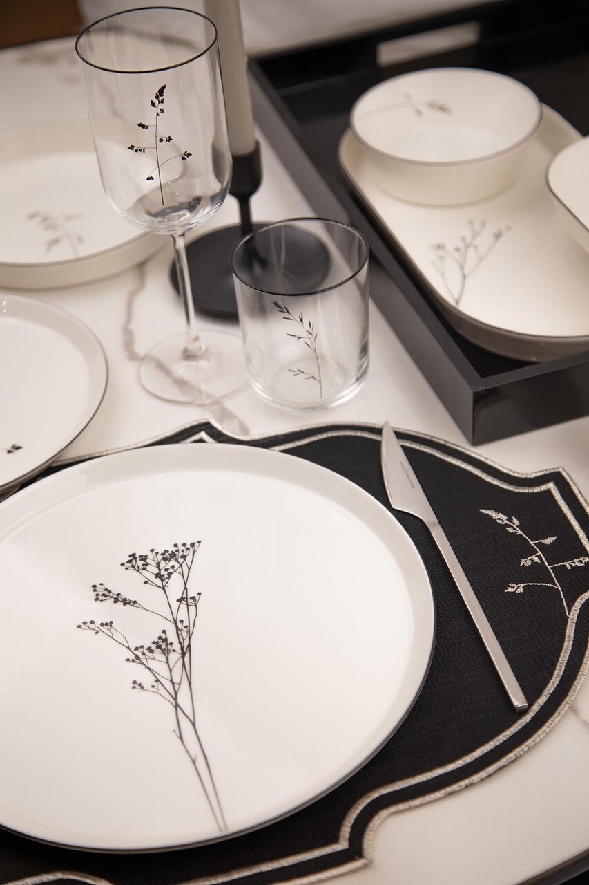 Set de cină (27 piese), L'essentiel Maison, 710KTP9745, Farfurie: 21 x 21 cm (6 bucăți), Alb/Negru - view 2