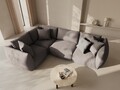 Coltar stanga 4 locuri, Chris-259, Micadoni Home, 295x210x80 cm, tesatura structurata chenille, bej sand