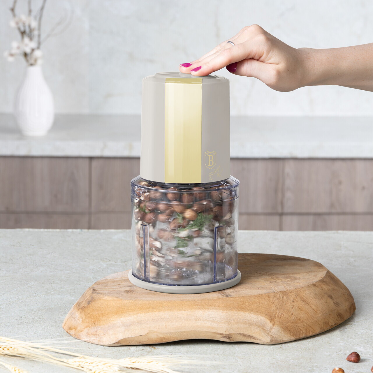 Tocator 2 in 1 Berlinger Haus, Sahara, 600 ml, plastic, crem/transparent - imagine 2