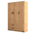 Dulap pentru haine, Mezza, Grande 3506, 120 x 181.8 x 48 cm, pal melaminat, stejar
