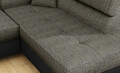Coltar extensibil dreapta 4 locuri, ELTAP, Anton, 272x203x85 cm, lemn/poliester, gri inchis/negru