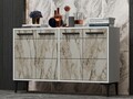 Consola, Odessa, Stria, 120x30x75 cm, PAL, Alb / Marmura