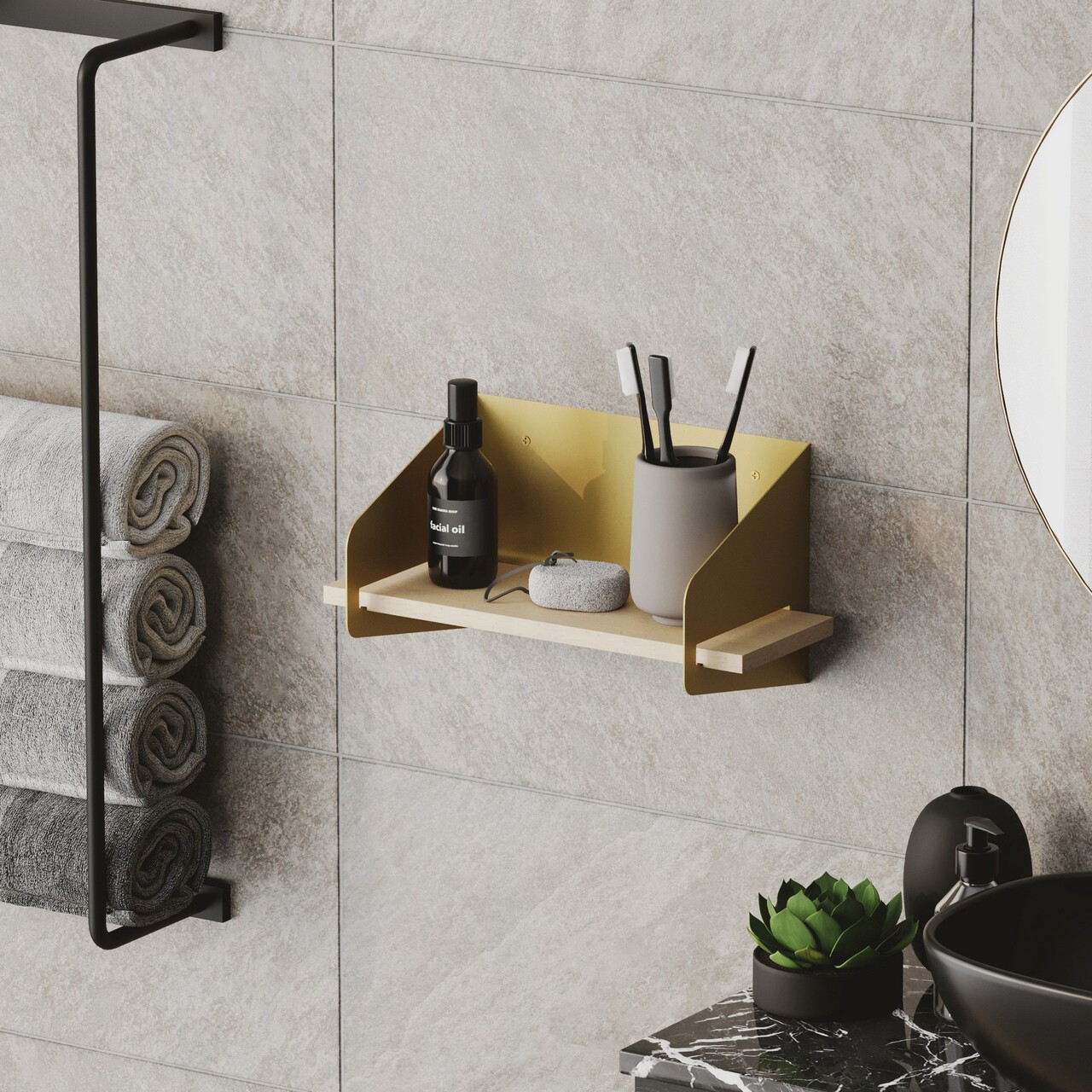 Raft de perete, Cerritos, Medıum Arm, Auriu - 1 | YEO
