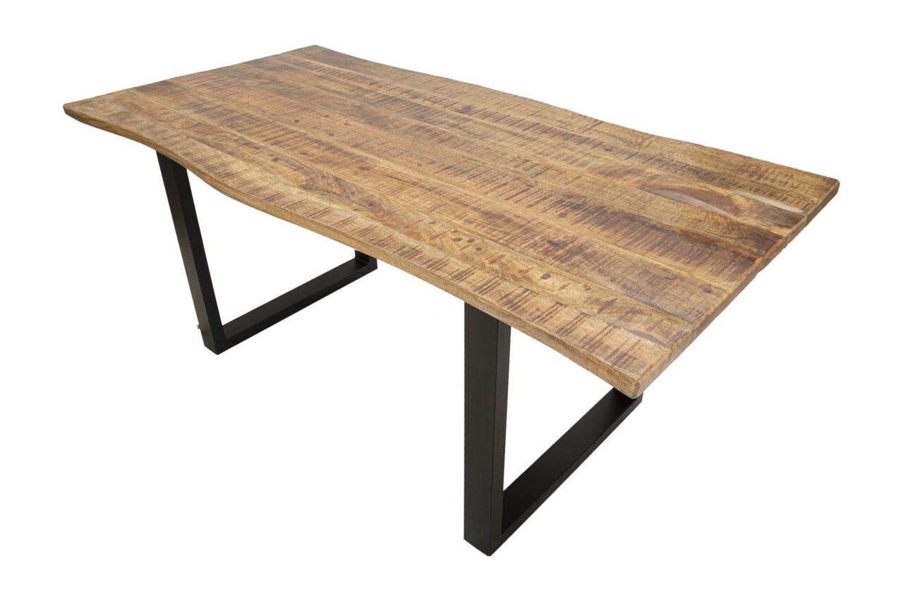 Masa extensibila Edge, Mauro Ferretti, 280-180 x 90 x 77 cm, lemn de mango/fier, maro/negru - view 8