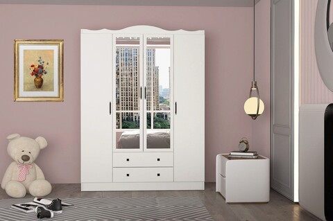 Dulap pentru haine, glenevis, lavinia 004, 140x186x50 cm, alb