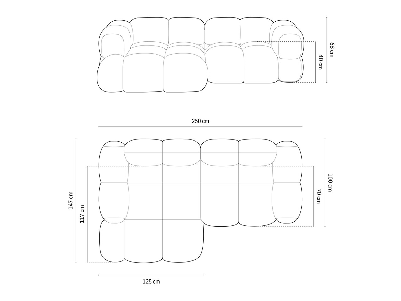 Coltar stanga 3 locuri, Loretto, Cosmopolitan Design, 250x147x68 cm, catifea, verde - 2 | YEO
